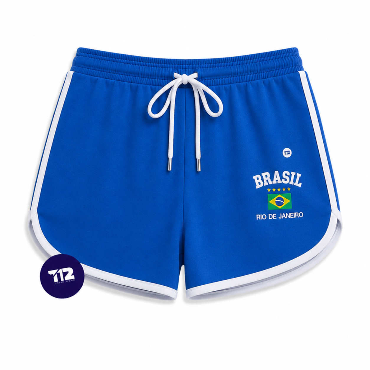 Short Brasil Core Bordado Feminino Vintage Curto