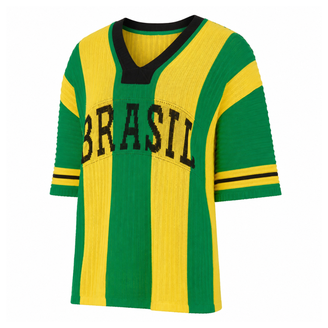 Blusa Feminina Tricô Brasil Core Copa Oversized Blusão