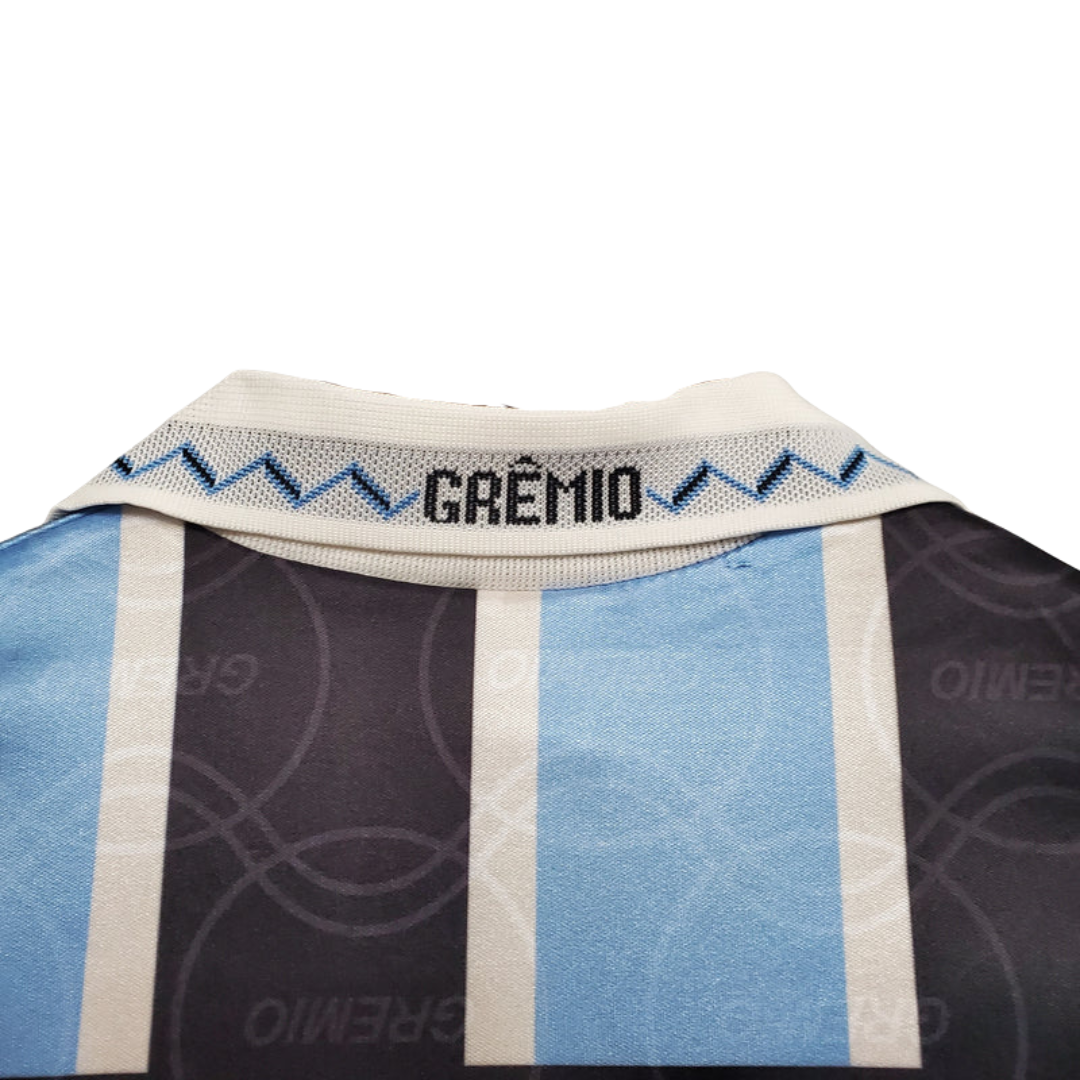 Camisa Grêmio Retrô Home 1995 Torcedor Masculina - Azul e Preta