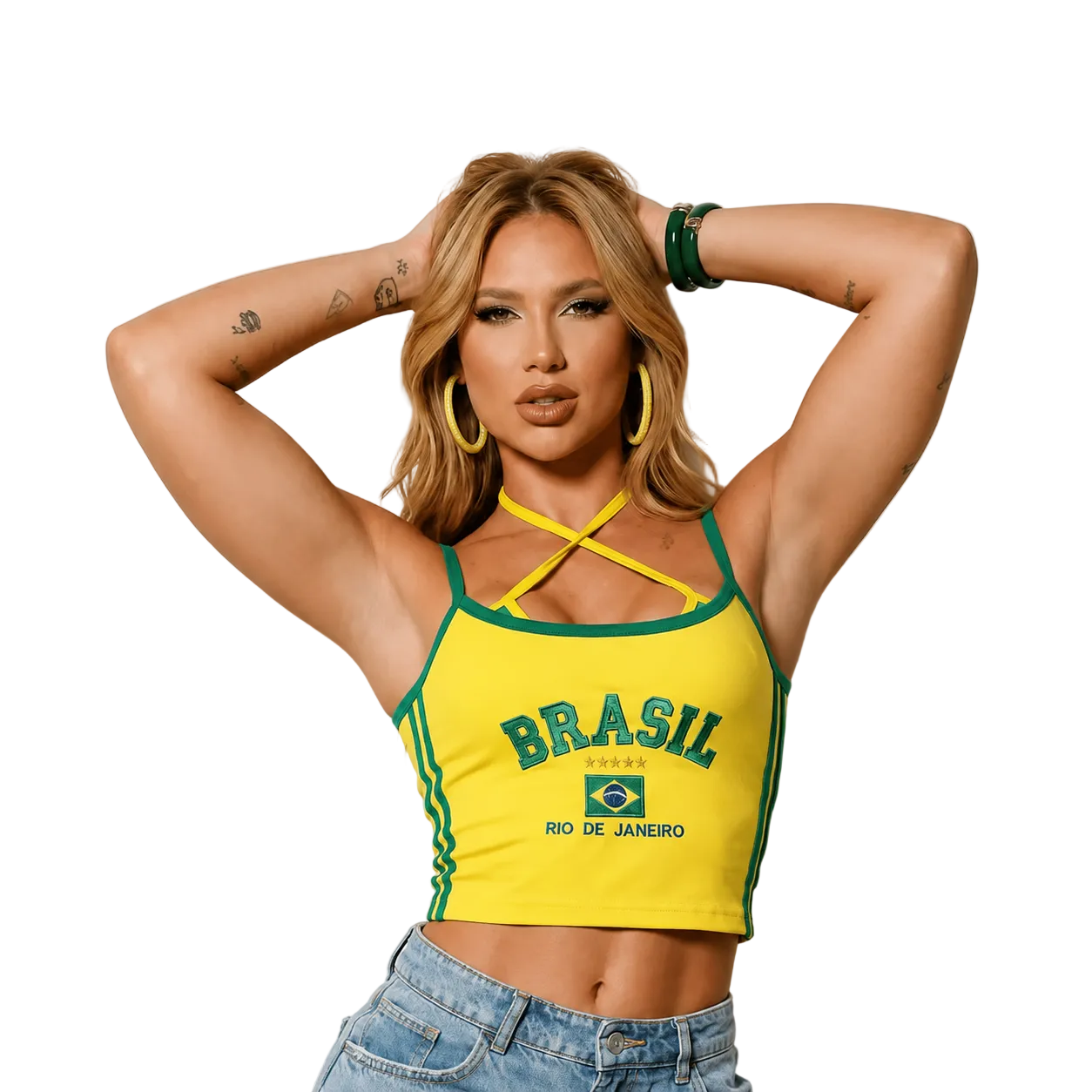 Cropped Virgínia Brasil Core Bordado Premium - Copa Do Mundo
