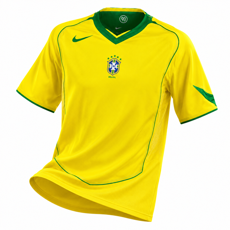 Camisa Retro Brasil I 2004 Nike Masculina - Amarelo