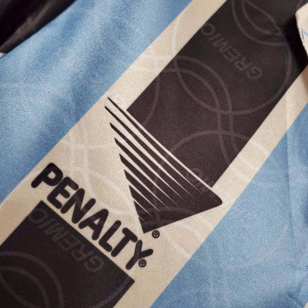 Camisa Grêmio Retrô Home 1995 Torcedor Masculina - Azul e Preta