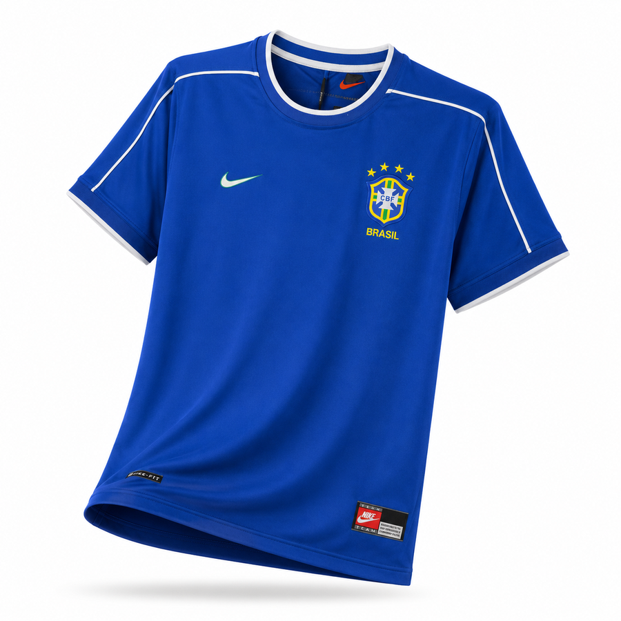 Camisa Seleção Brasileira II Retrô 1998 - Azul