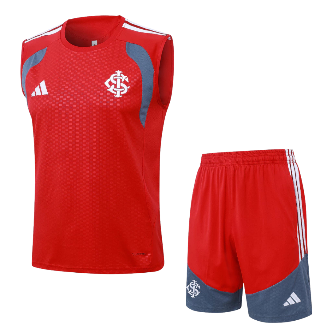 Conjunto Internacional 26/27 Regata e Short Treino - Cinza - Vermelho