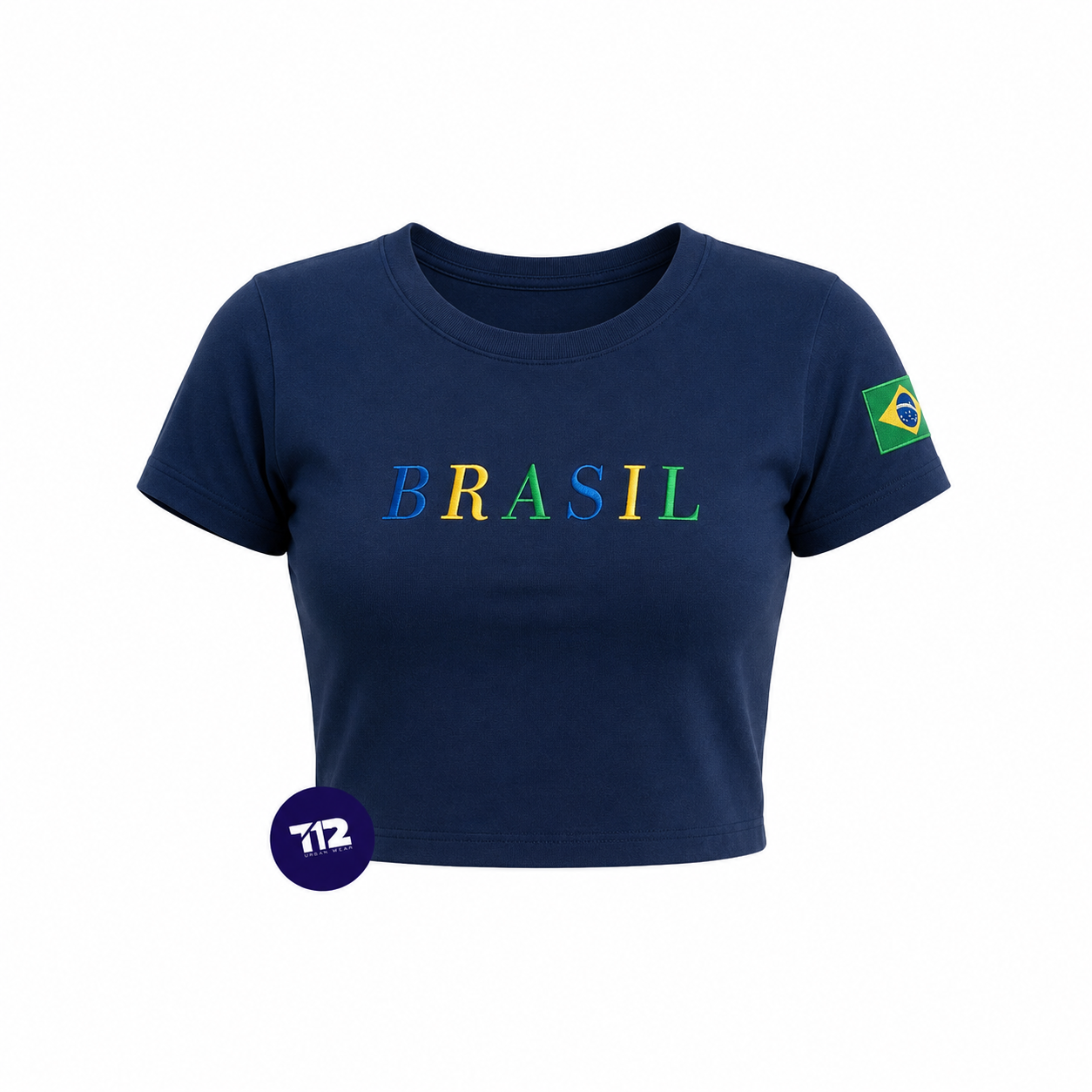 Cropped Copa Brasil Core Feminina Coolane Baby Tee Blusa Bordada