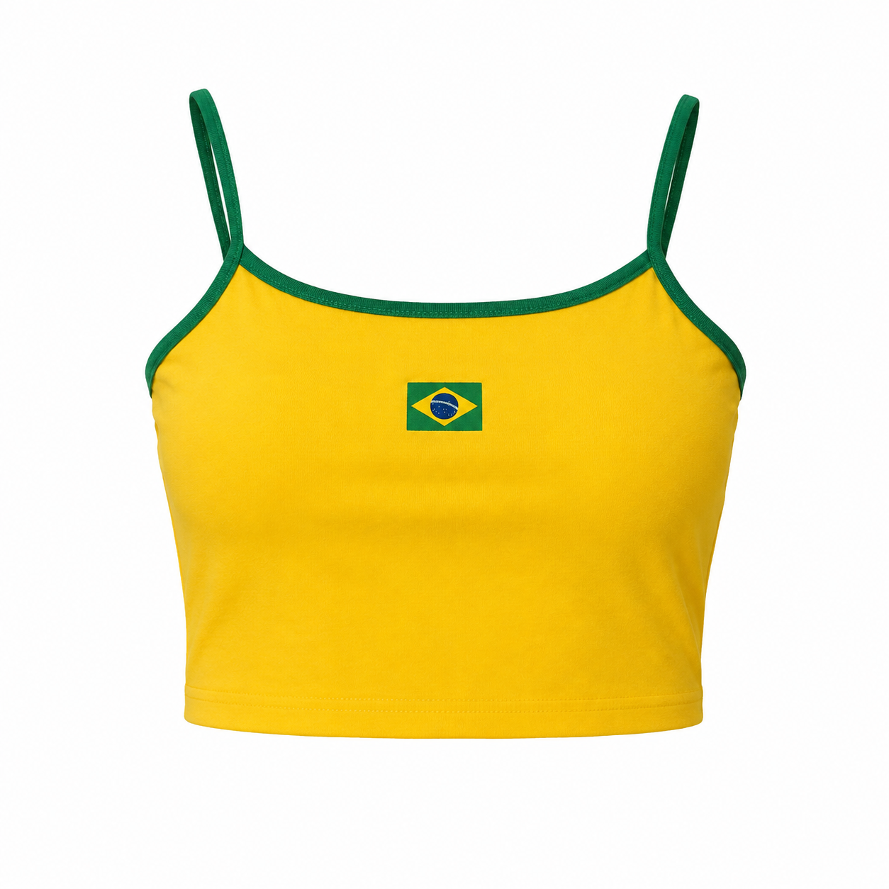 Cropped Feminino Alcinha Suplex Brasil core Não Transparente - Copa Do Mundo