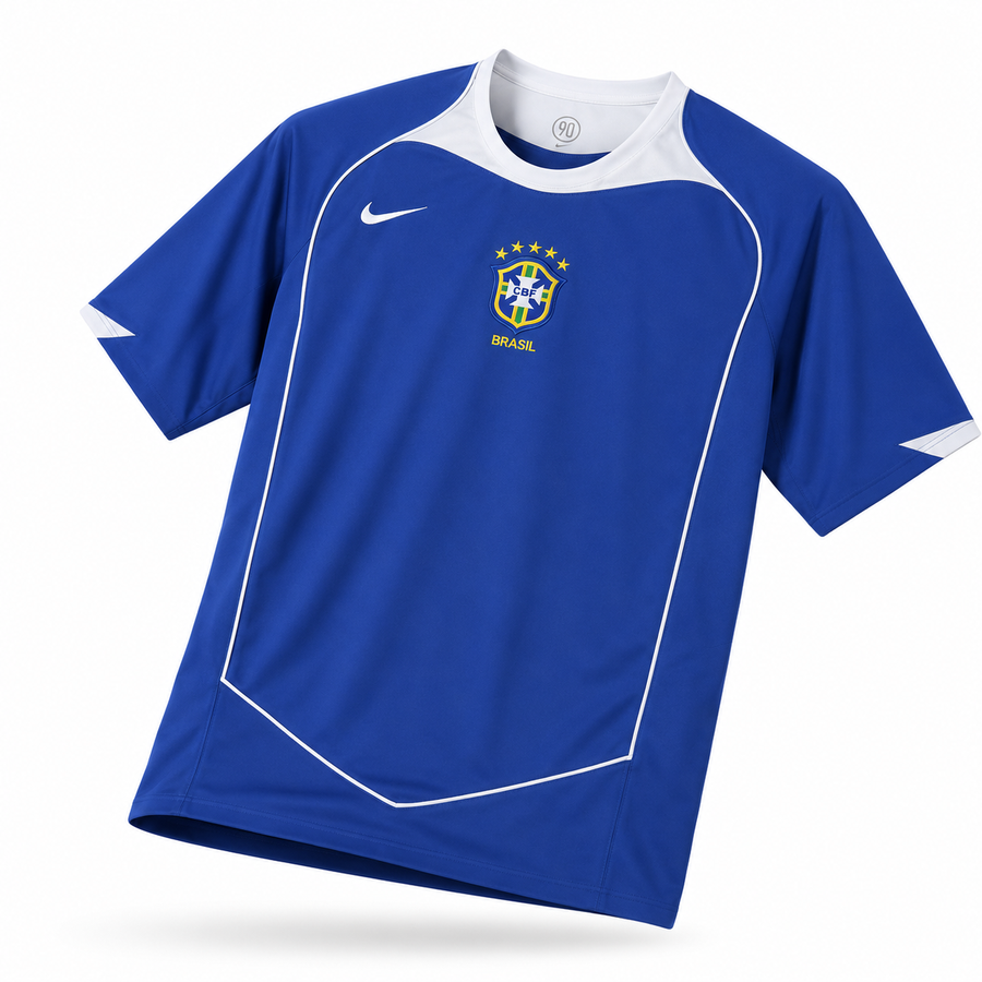 Camisa Seleção Brasileira 2004 Retro Total 90 Azul