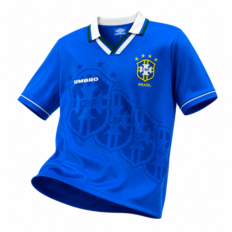 Camisa Futebol Brasil Retrô II Copa do Mundo 1994 Azul