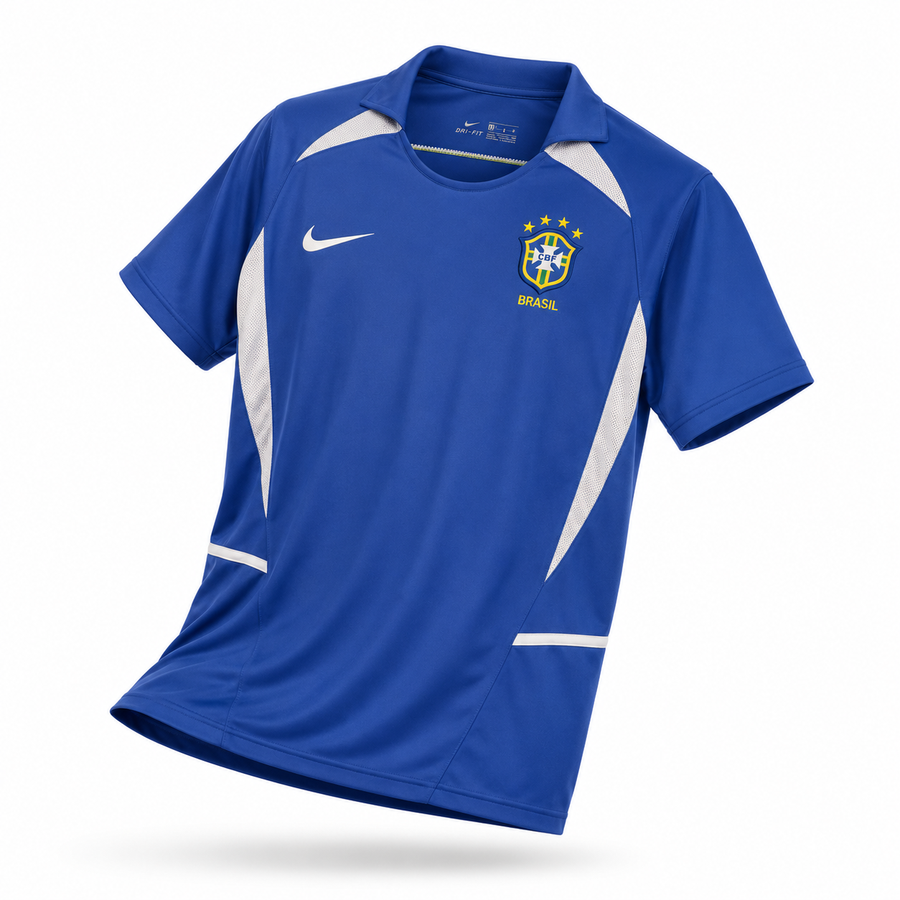 Camisa Retrô 2002 Seleção Brasileira II Nike Masculina - Azul