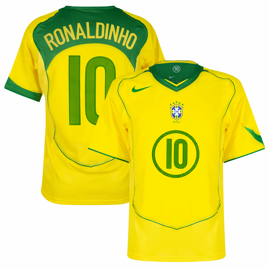 Camisa Brasil Ronaldinho #10 2004-2005 (Retro)