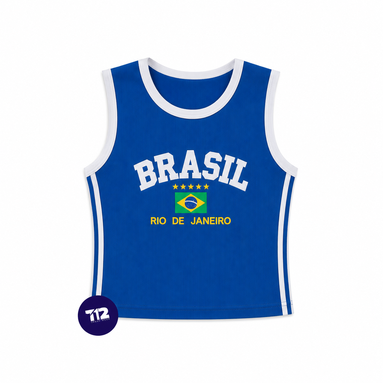 Camisa Regata Cropped Brasil Core Feminina Vintage Curtinha
