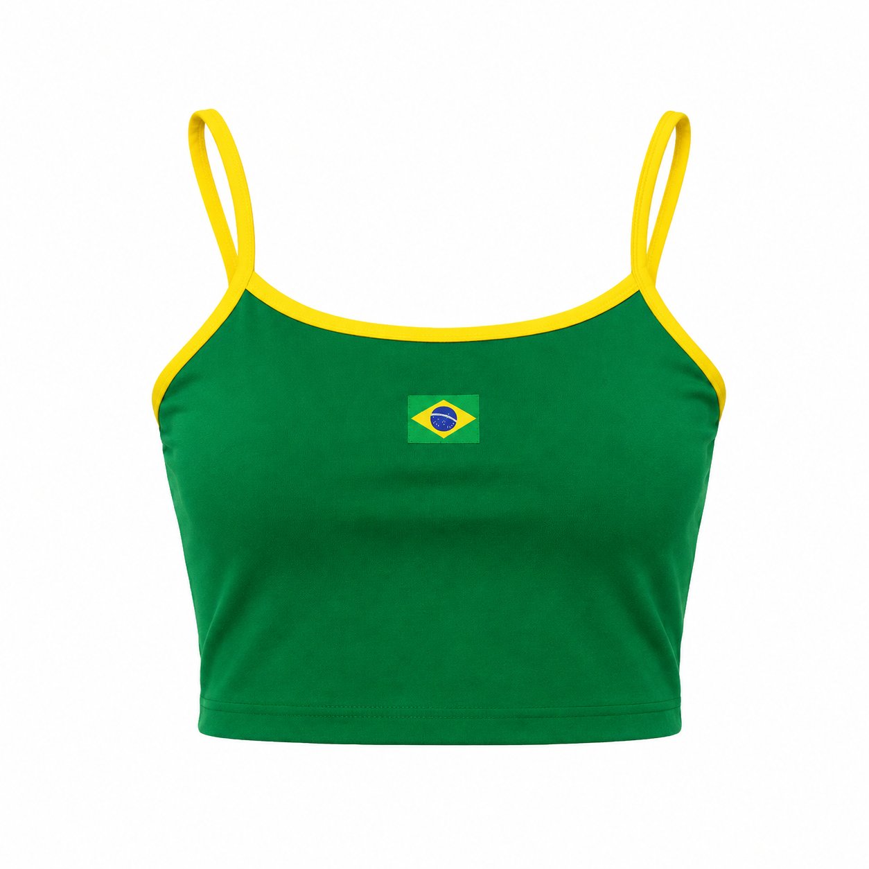 Cropped Feminino Alcinha Suplex Brasil core Não Transparente - Copa Do Mundo