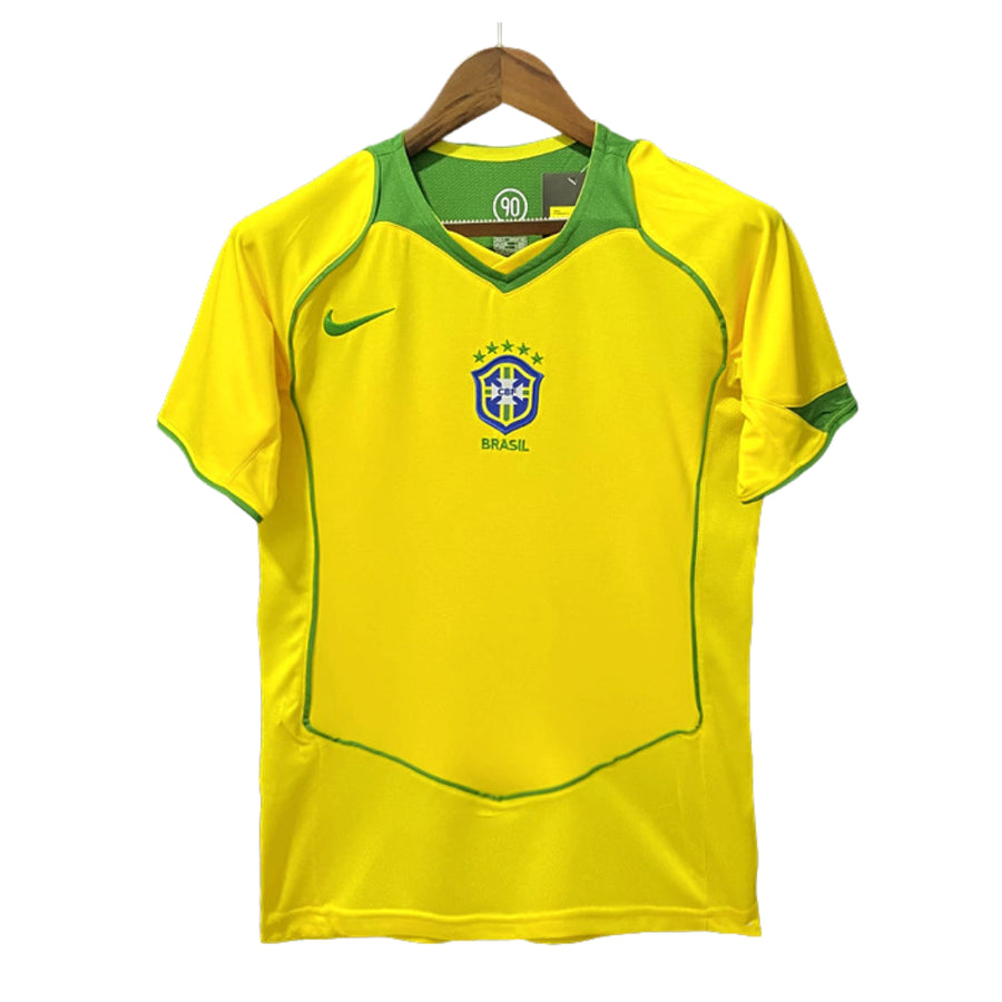 Camisa Retro Brasil I 2004 Nike Masculina - Amarelo