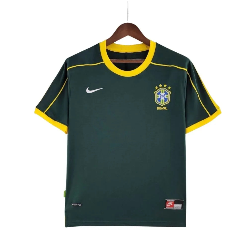 Camisa Futebol Goleiro Brasil Retrô 1998 - Verde Escuro