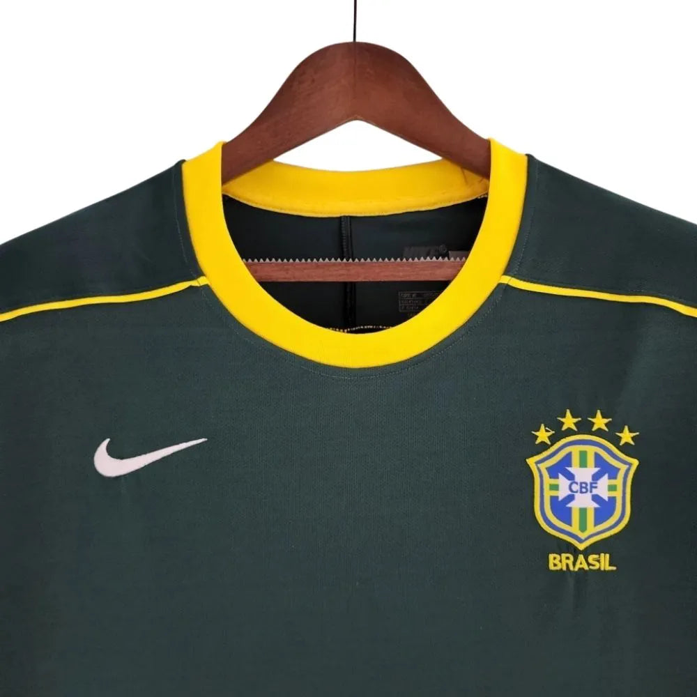 Camisa Futebol Goleiro Brasil Retrô 1998 - Verde Escuro