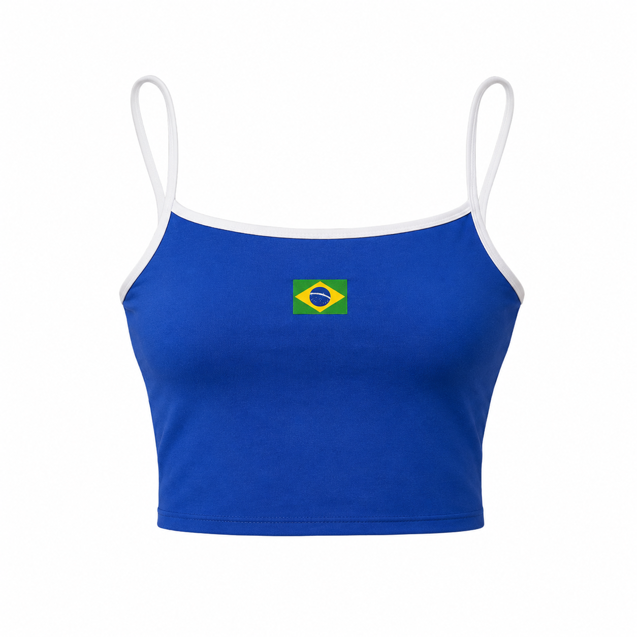 Cropped Feminino Alcinha Suplex Brasil core Não Transparente - Copa Do Mundo