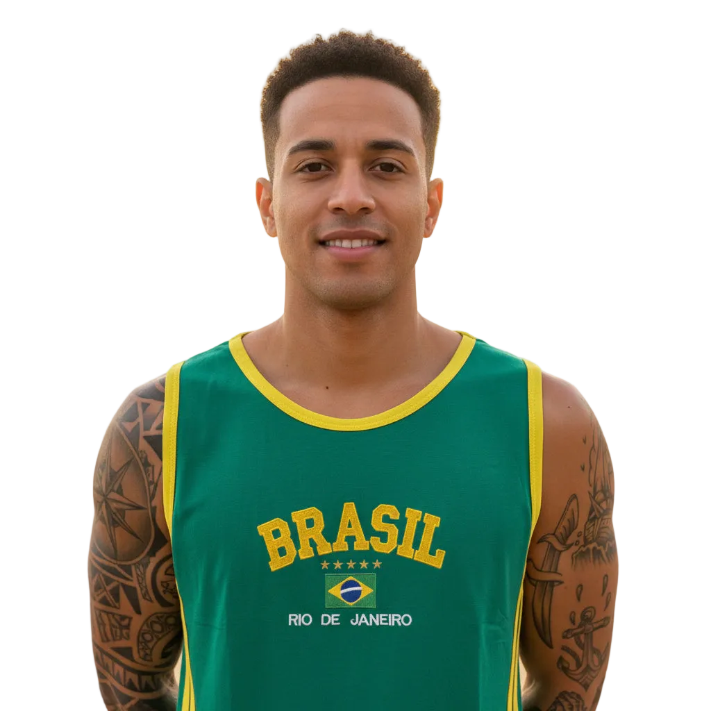 Camisa Regata Brasil Core Bordada