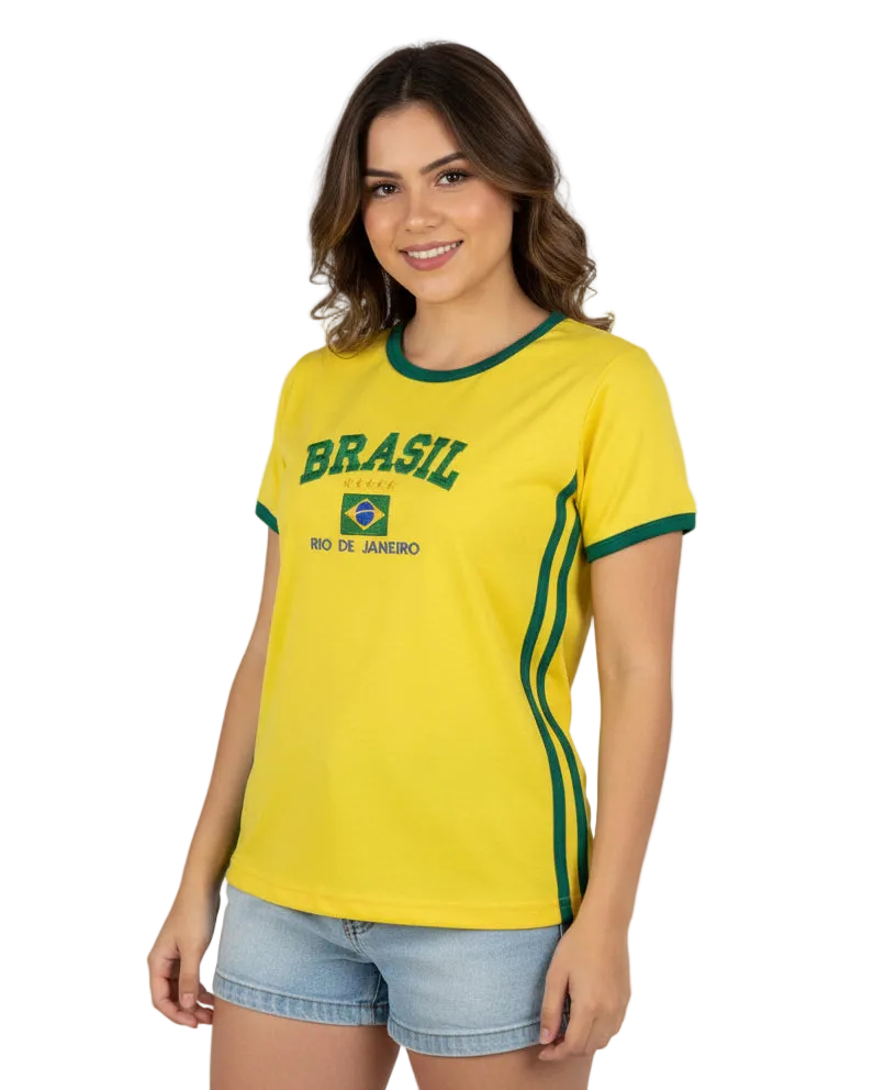 Camisa Brasil Core  BabyLock Longa retrô y2k