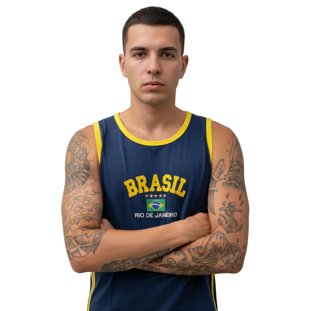 Camisa Regata Brasil Core Bordada