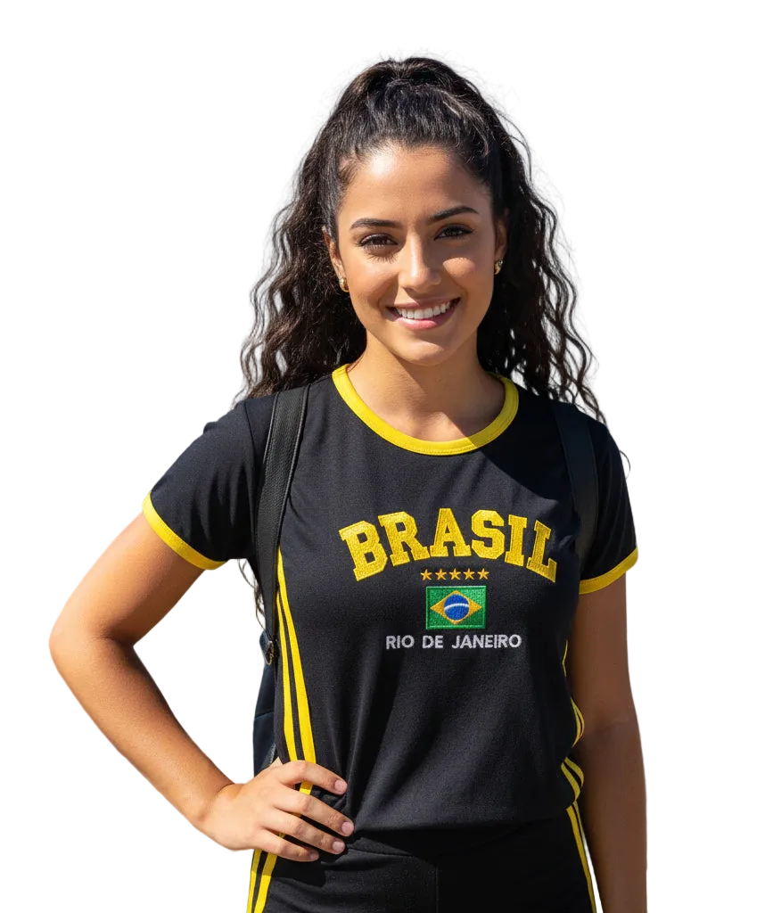 Camisa Brasil Core  BabyLock Longa retrô y2k