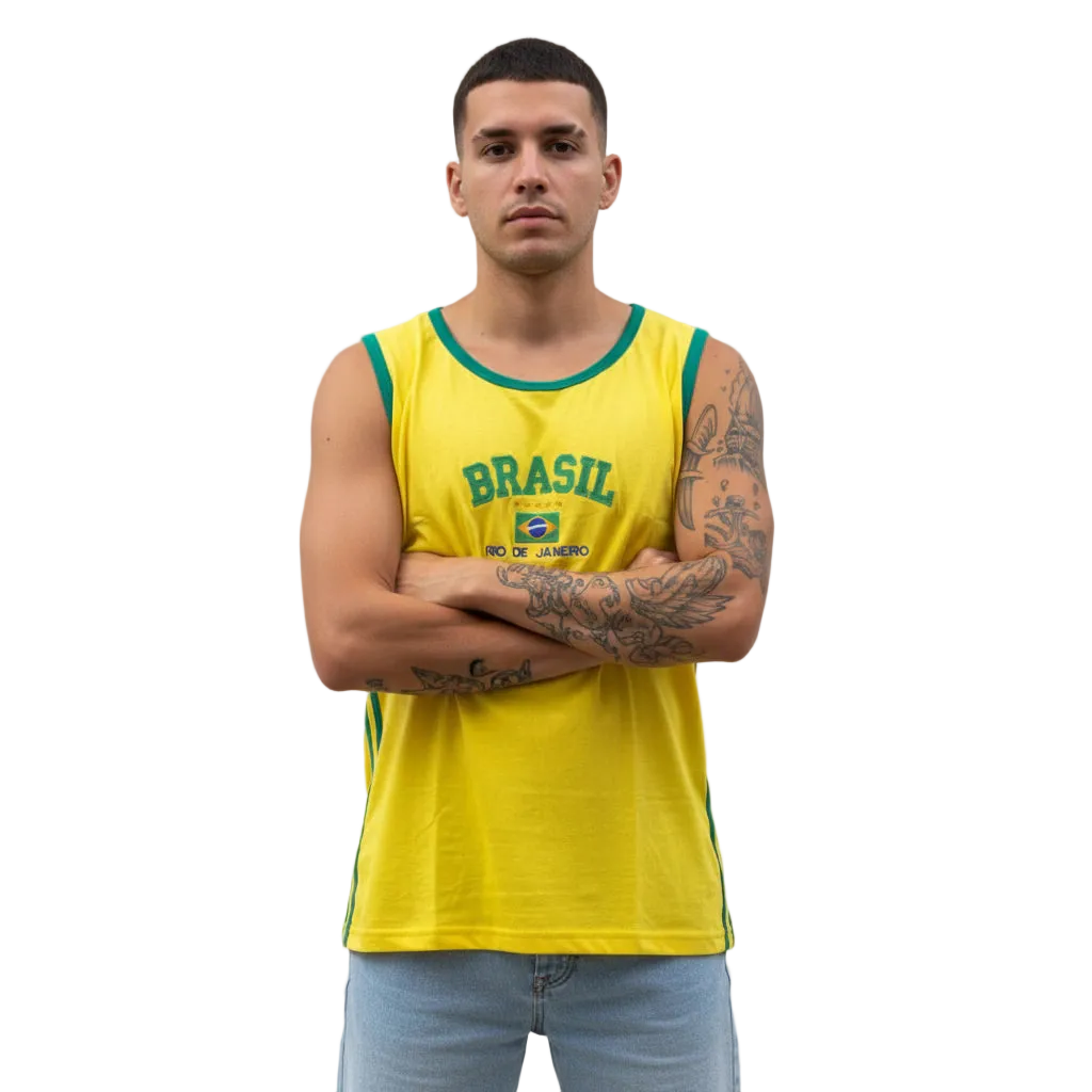 Camisa Regata Brasil Core Bordada