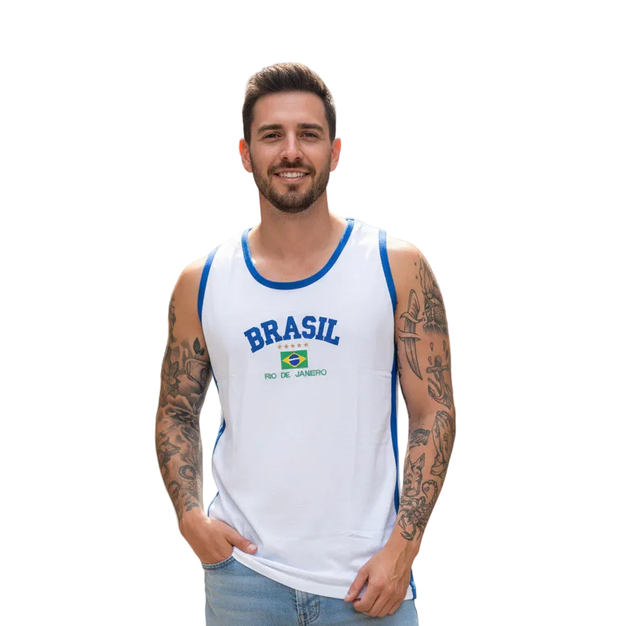 Camisa Regata Brasil Core Bordada
